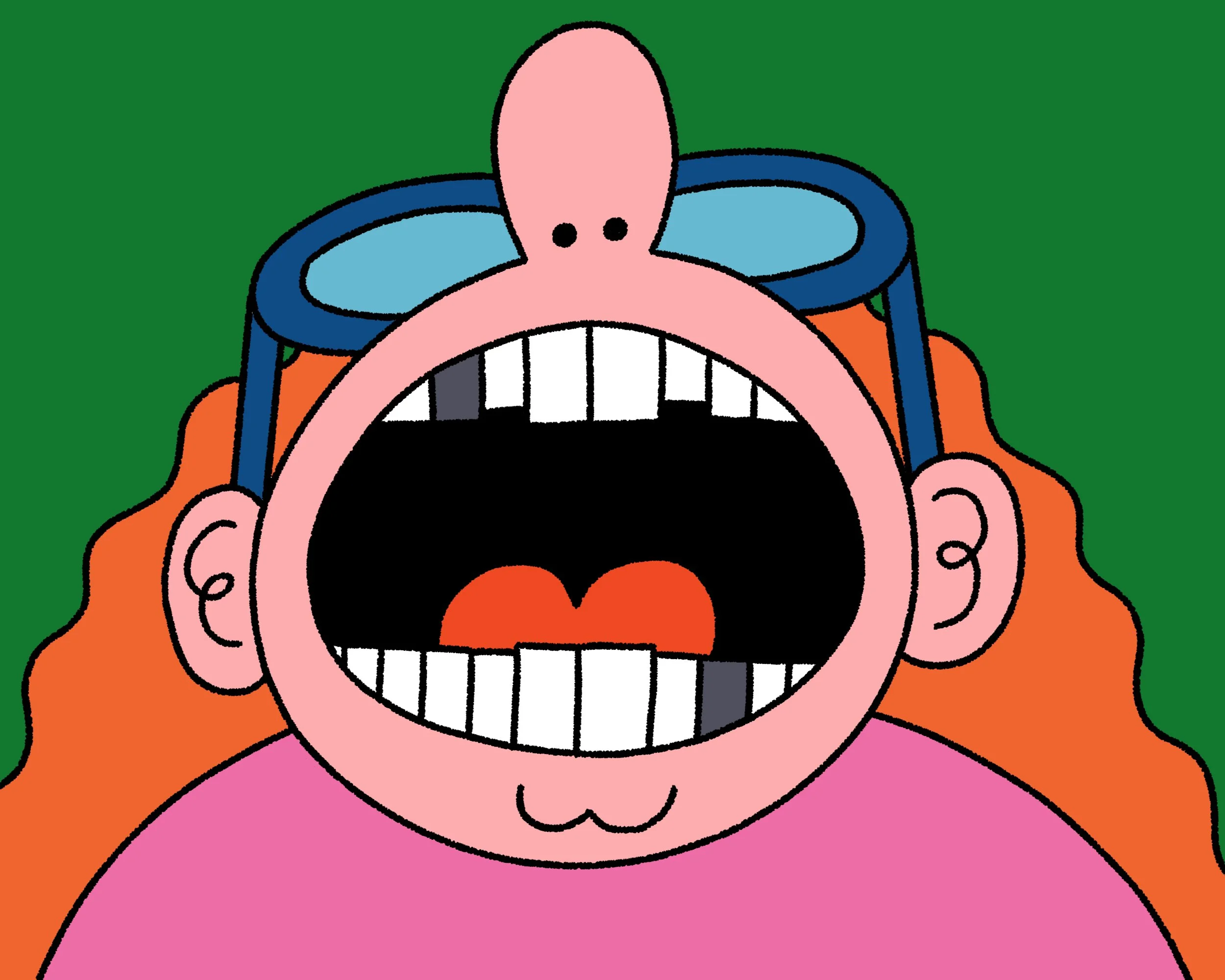person with dark teeth indicating cavities