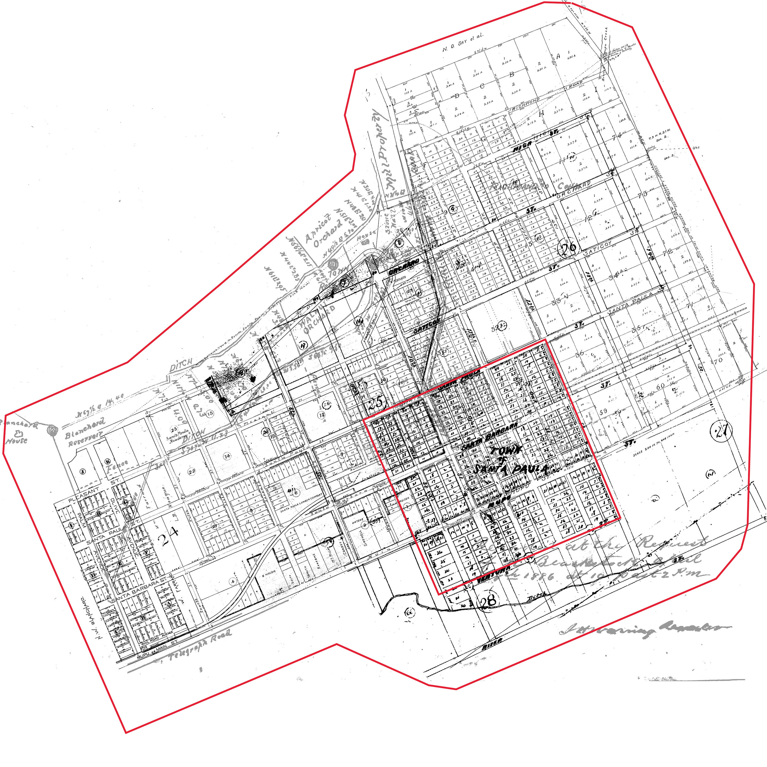 ca. 1903 - Santa Paula's First Major Expansion - The Richmond &amp; McKevett Tracts