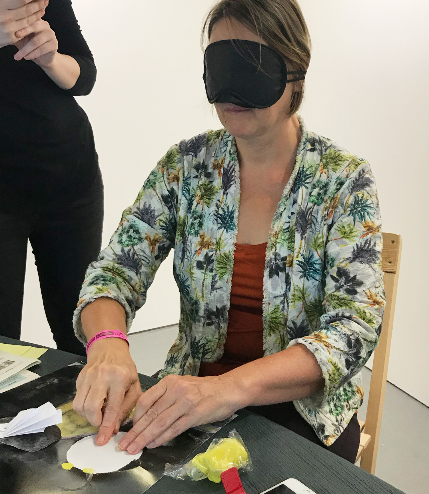 Lighting was increased and dimmed, and several participants volunteered to work on their image while blindfolded.