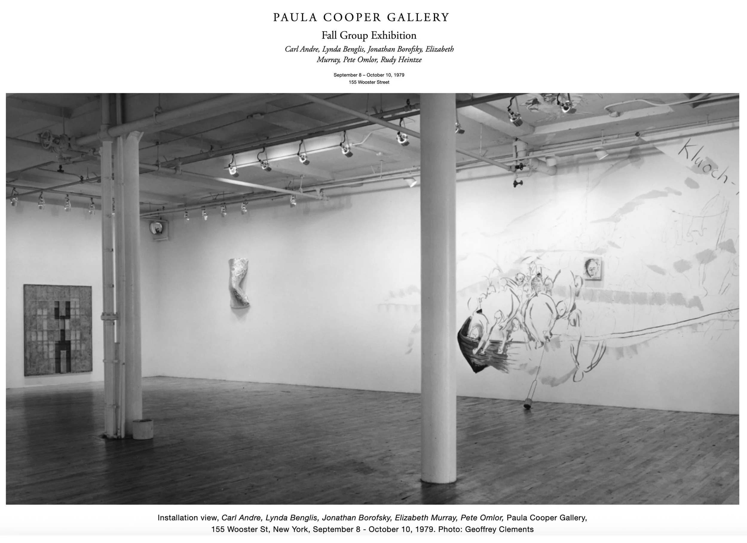 PAULA COOPER GALLERY 155 Wooster Street NYC Fall Group Exhibition September 8 – October 10, 1979