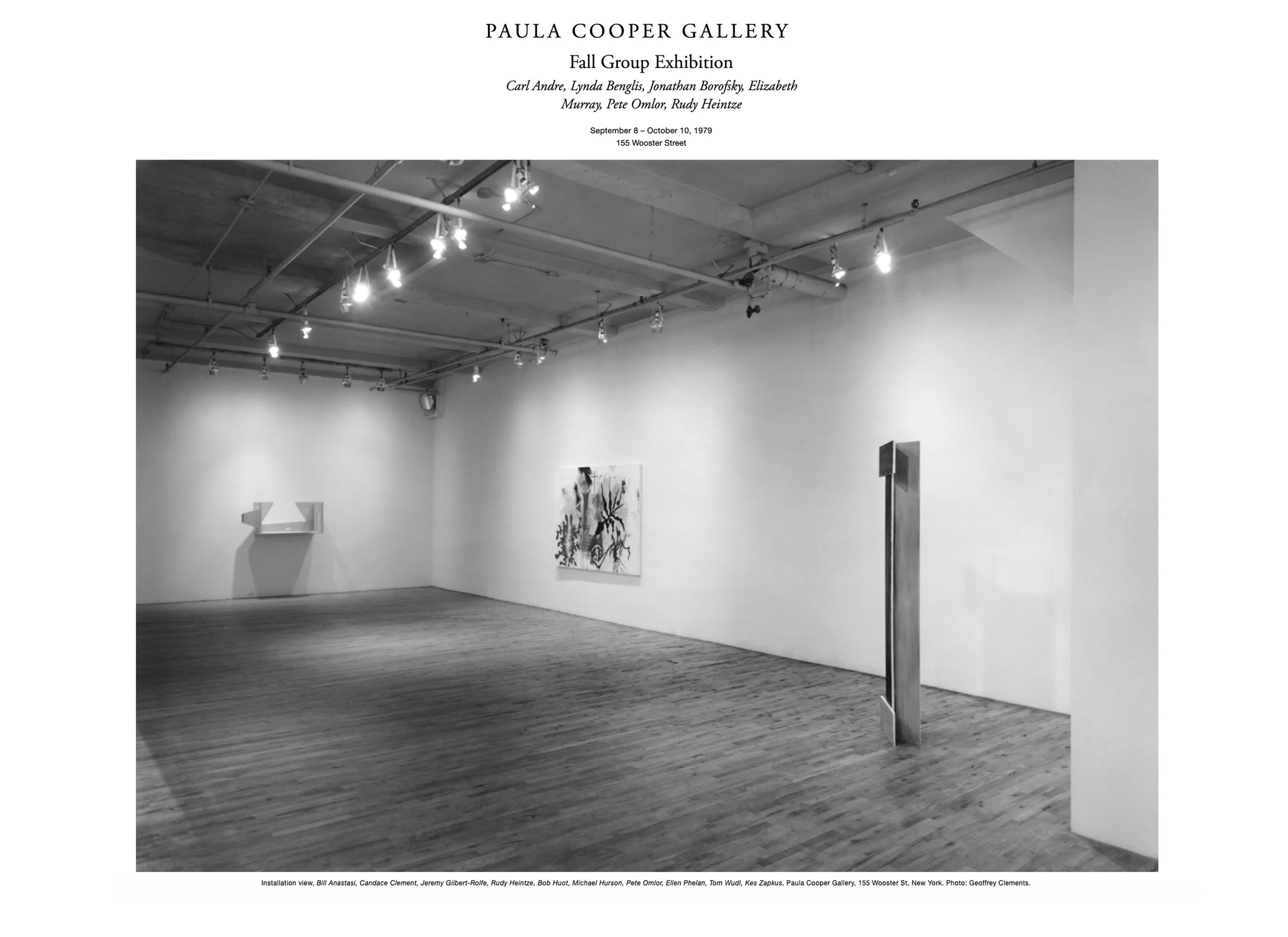 1978 PAULA COOPER GALLERY 155 Wooster Street NYC Summer Group Exhibition July 1 – August 31, 1978
