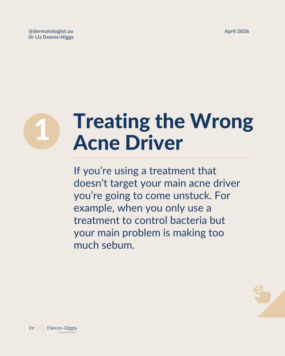 Mistake 1: Treating the Wrong Acne Driver
 
You're using a treatment designed to control bacteria, but your real problem is excess sebum production.

Here's the thing: not all acne looks the same because not all acne IS the same.
If your main driver 