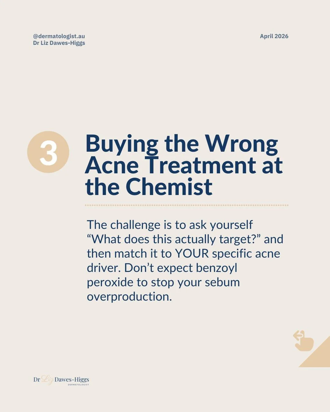 MISTAKE 3 - Buying the Wrong Treatment at the Chemist

You walk into the chemist. You have acne and you see benzoyl peroxide. It says "acne treatment." so you buy it.
Three weeks later, your skin is still oily and congested. Understandably 