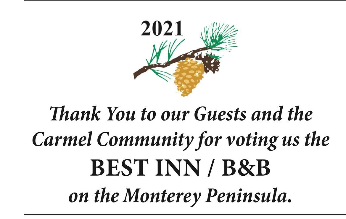 3! Thank you to all of our friends and guests for voting us Best Inn / B&amp;B in the Carmel Pine Cone for the 3rd time 💚 #wehavethebestguests
.
.
.
#goldenpinecone #carmelbythesea #bedandbreakfastlife #dogfriendlytravel