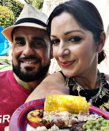 A picture with the grill master, my cute hubby.