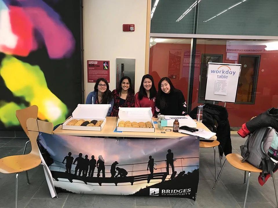The Cornell University chapter raised awareness about their Swaziland bridge by handing out cookies Facebook: @b2pcornelluniversity