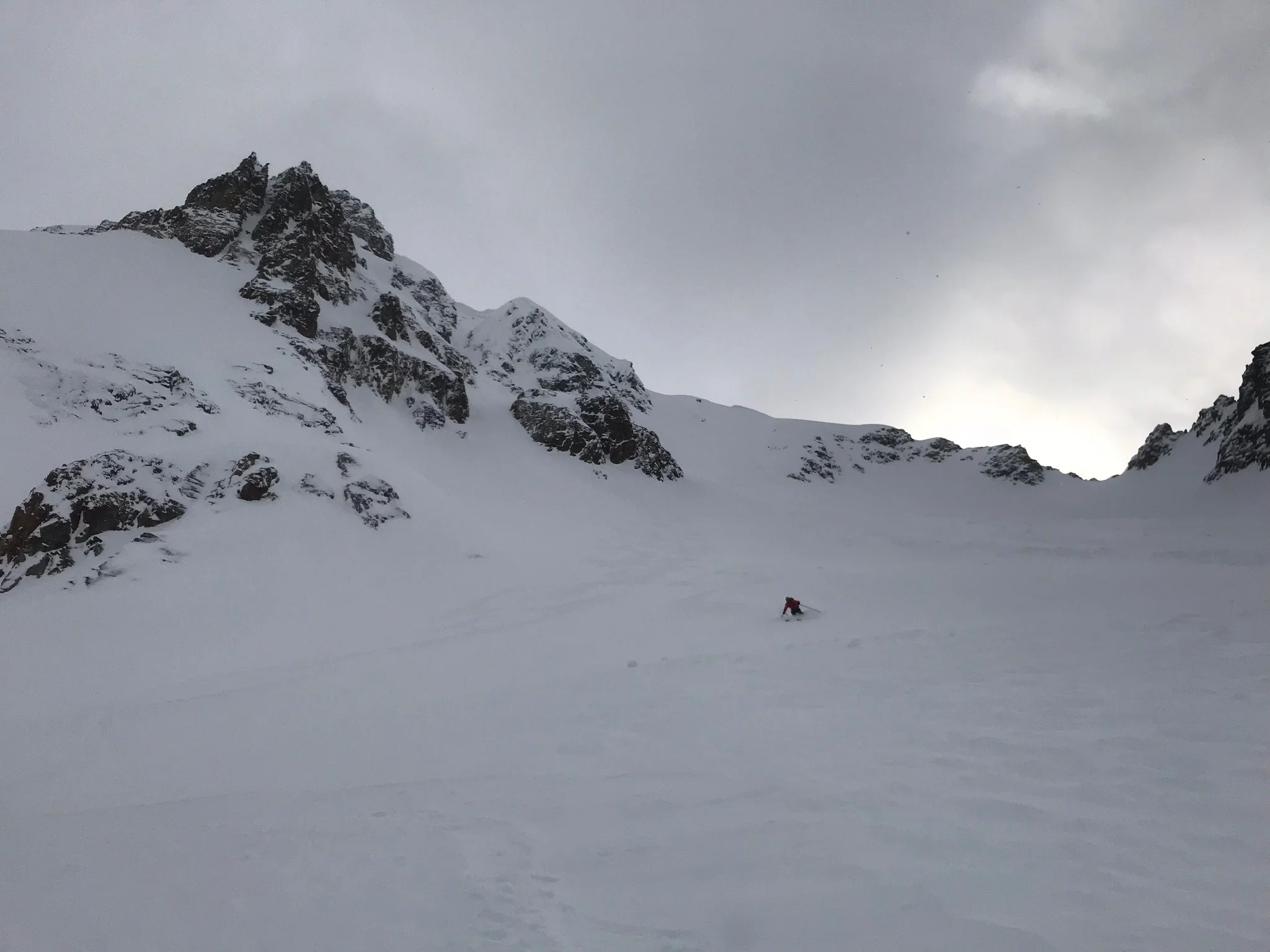 Always great to ski the mighty Fissile. One of the great steep skiing objectives within a day's walk from Whistler. Here's Matt on the NW face.