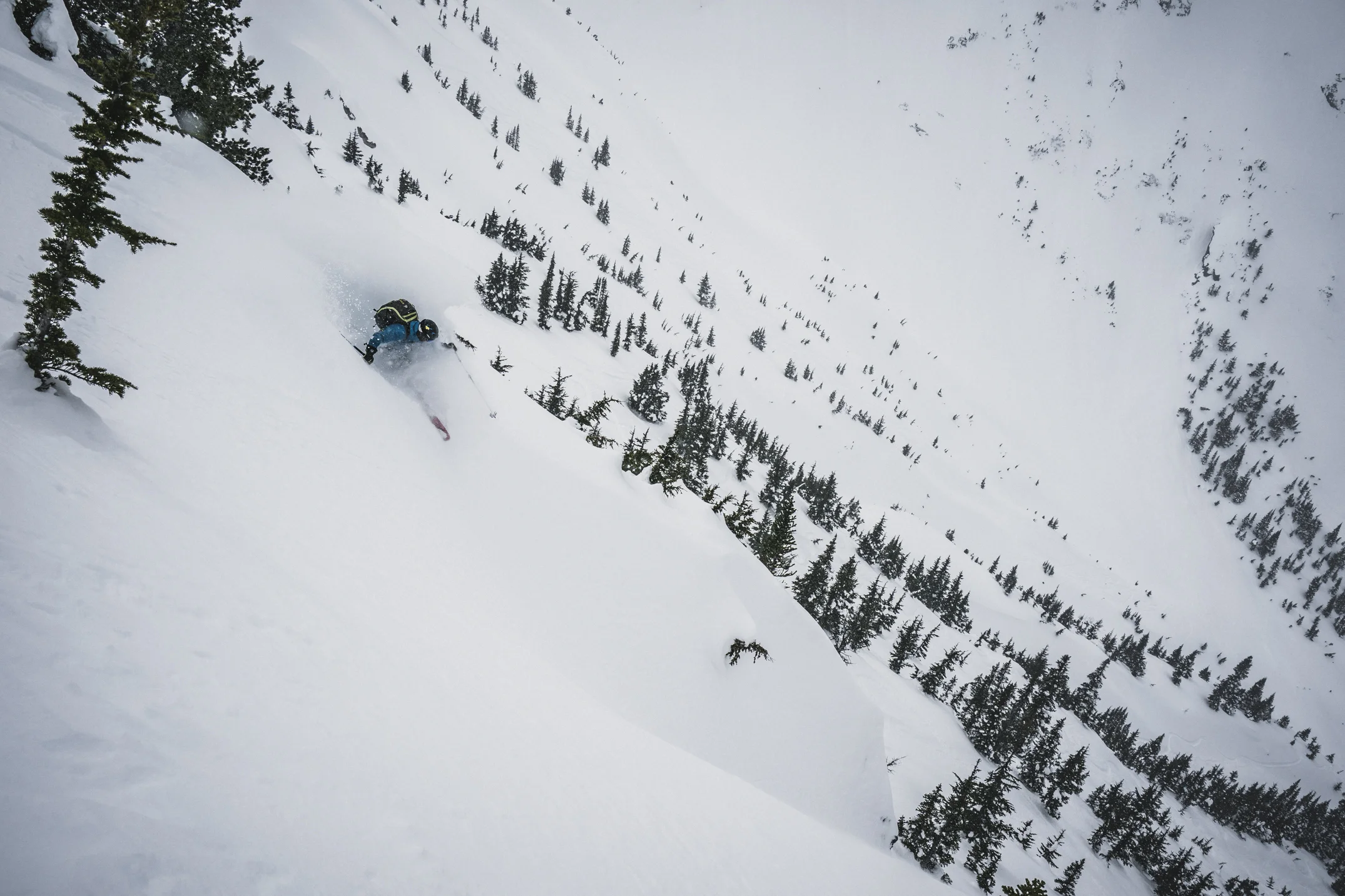 Good stability gave us a chance to explore the steeps on the North side of Tom George Peak. Photo credit: Louis Arevalo