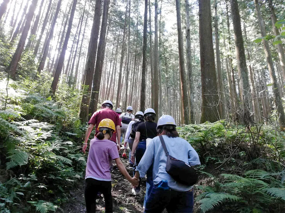 どんどん山に入っていきます。普段運動しないから息切れする私。子どもたちはさすが若いだけあって(!?)元気!
