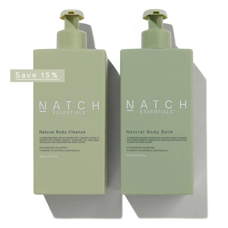 Natch Essentials Body Cleanse &amp; Body Balm Duo 500ml