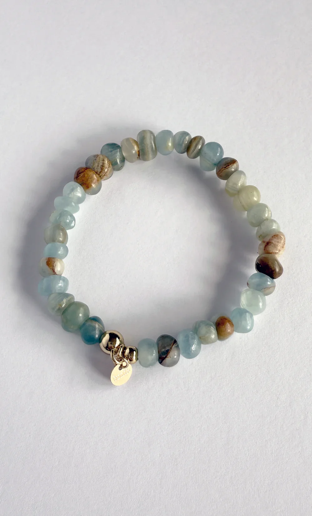 Drift Light Blue Chalcedony Stone Beaded Bracelet