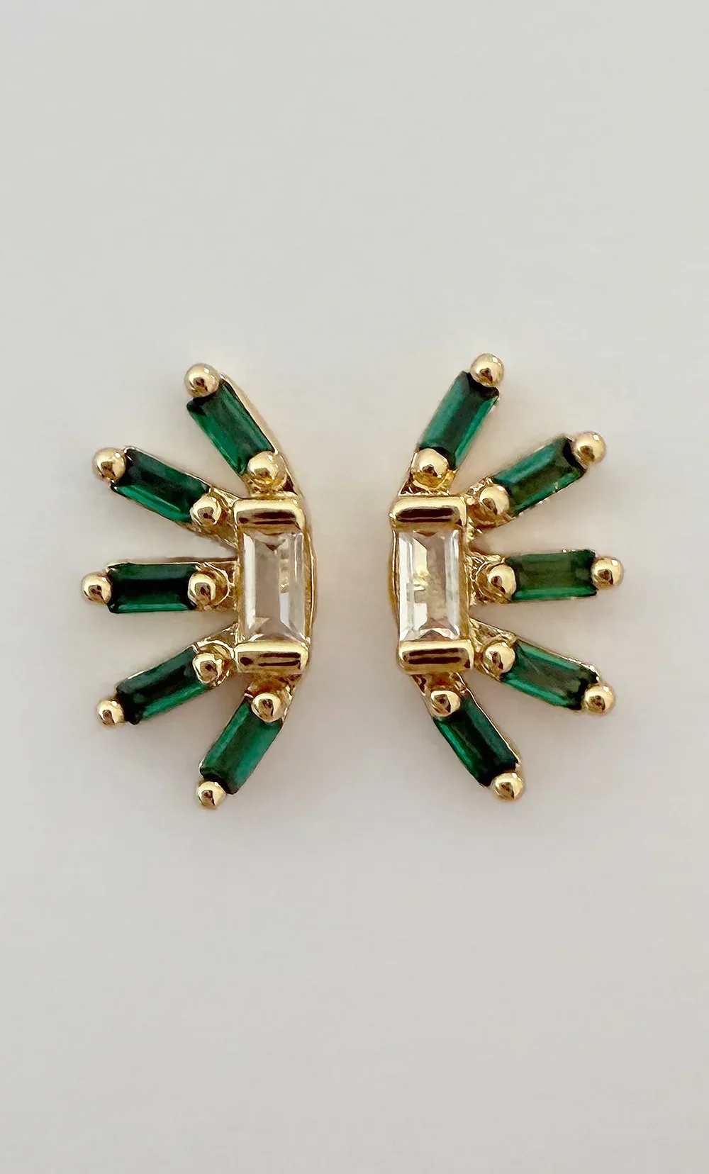 Crystal Fan Stud Earrings