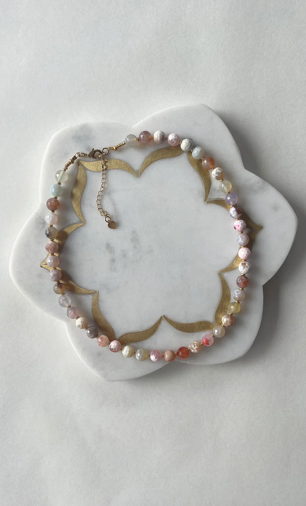 Sea Stone Coloured Rose Agate Necklace