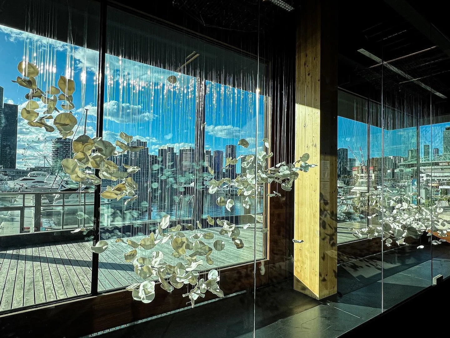 ⁣
Such a beautiful vista for my latest install. ⁣
⁣
#docklands #fineart #artcommission&nbsp;#suspendedinstallation&nbsp;#porcelain&nbsp;#ceramics&nbsp;#jenniferconroysmithceramics #lightinginstallation #australianceramics #cityofmelbourne #bespokelig