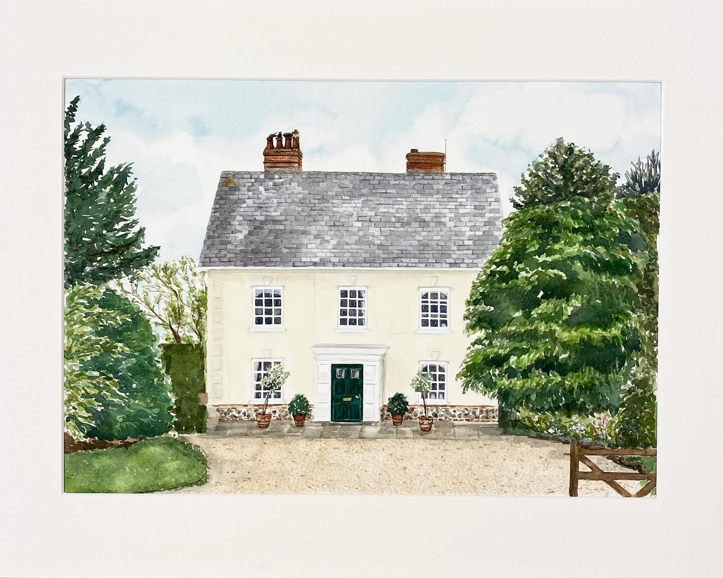 I had the pleasure of painting this beautiful home recently for a lovely client! 🌳 
A painting for his eldest son to remember their childhood home as he starts married life in a new country. 
.
.
.
.
.
.
#houseportrait #artistsoninstagram #commissio