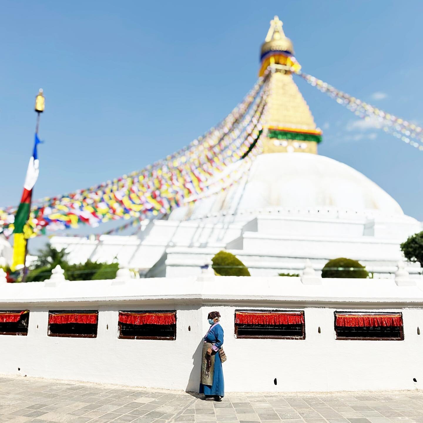 Kora on a hot afternoon. 82F KTM. 
#Boudha #Kathmandu #Nepal #kora #buddhist #faith #ritual #rituals #buddhism #boudhanath #boudhanathstupa