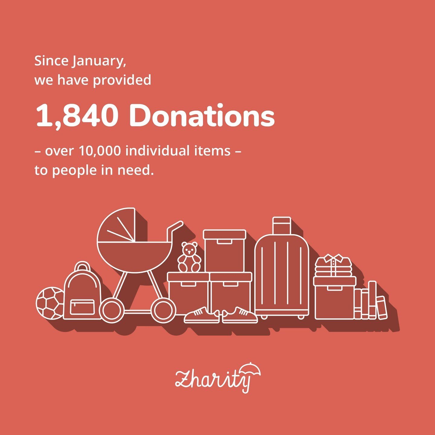 Over 10,000 individual items have passed through Zharity&rsquo;s doors and onto those in need in just 6 months⁠
⁠
That&rsquo;s hard to wrap our heads around⁠
⁠
Thank you to all our Collections team for collecting, sorting and distributing these items