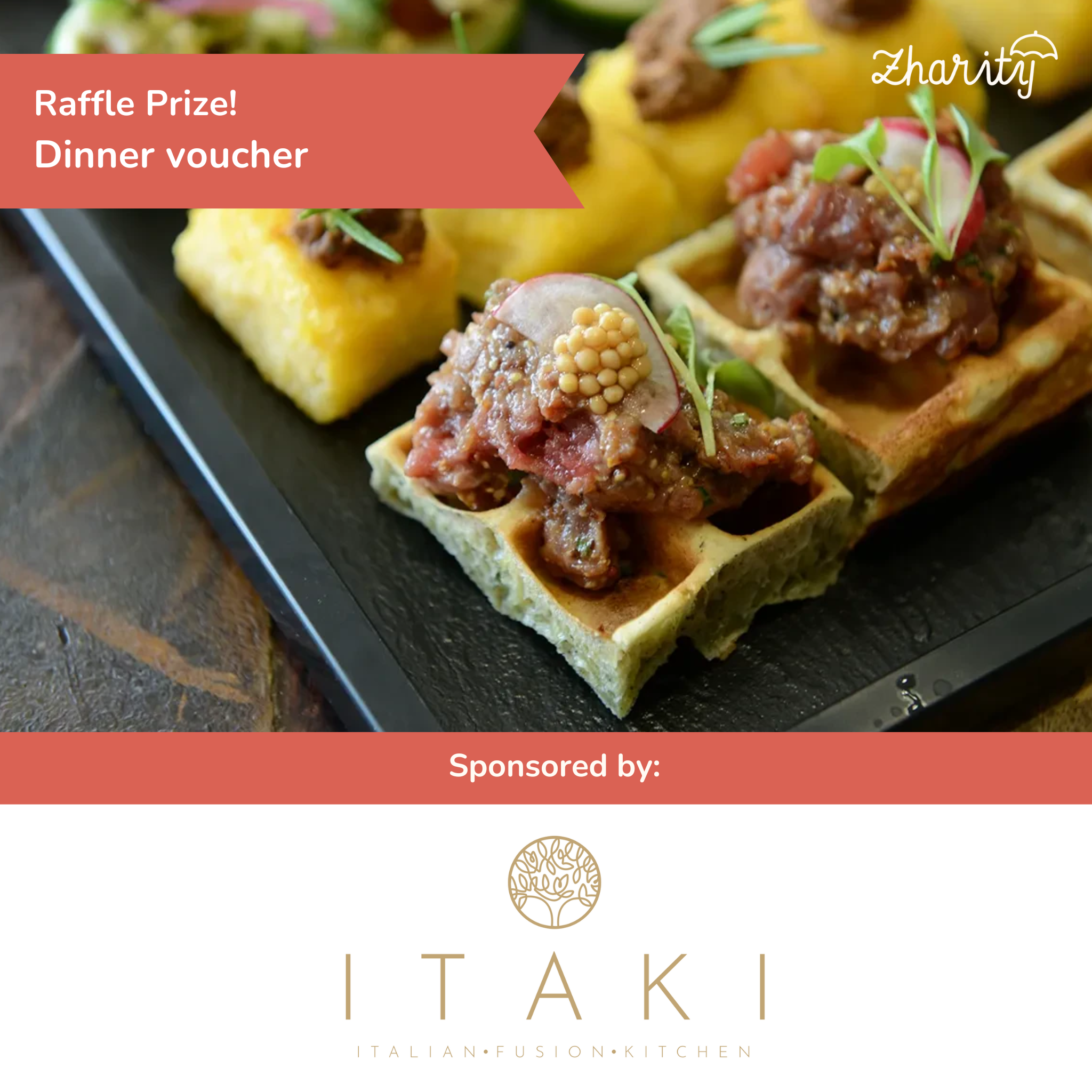 Zharity Raffle Prize: Itaki Restaurant