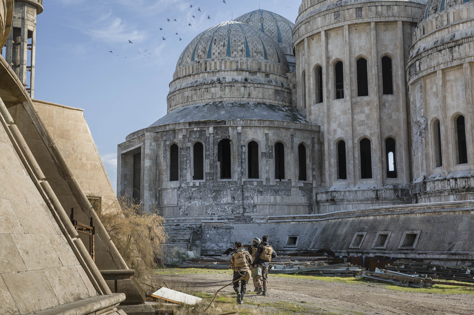  Iraqi special forces soldiers cleared a half-built Mosque in the Thaqafa neighbourhood of east Mosul, shortly after the area was liberated from ISIS militants. Iraq - January 2017 