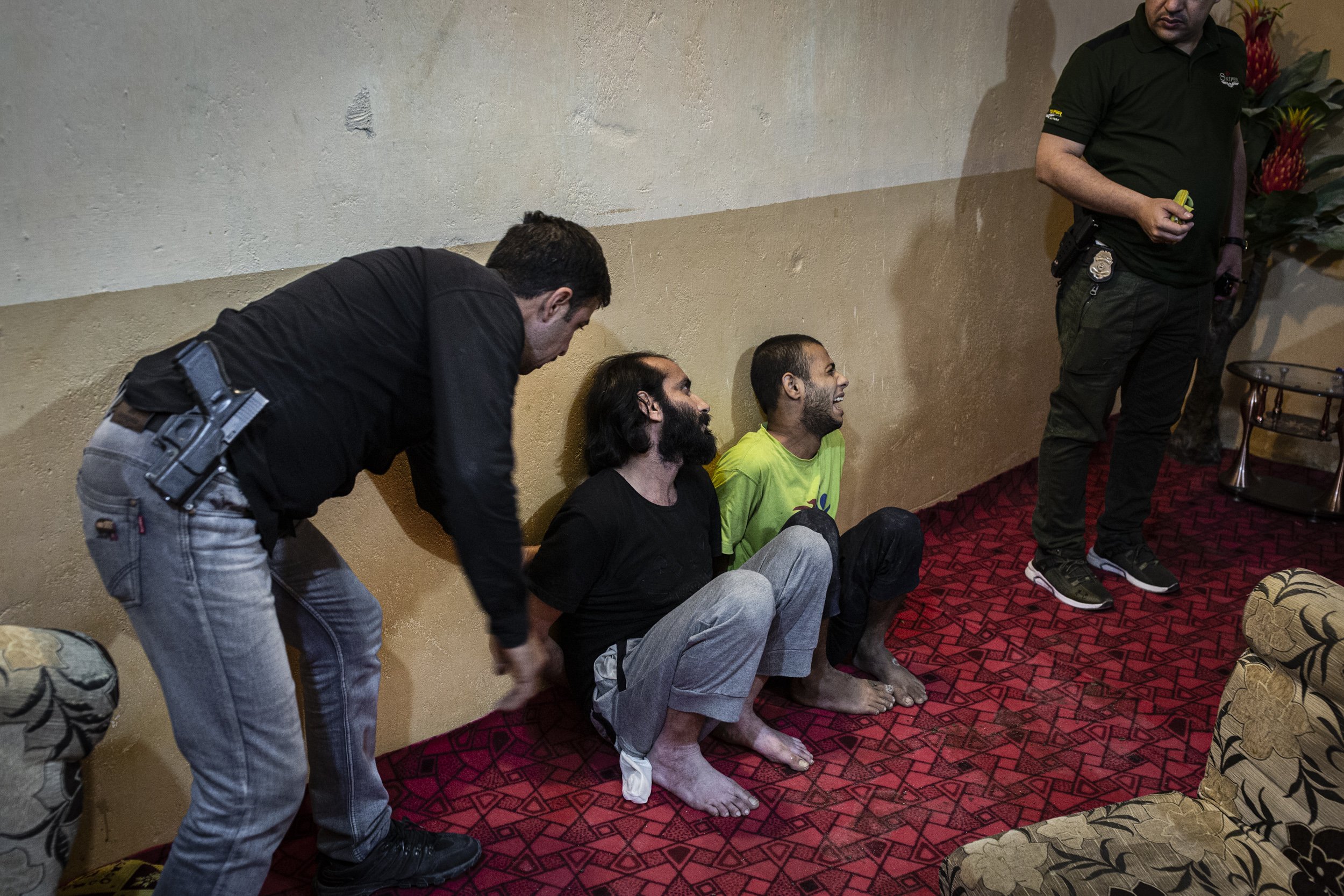  Two drug addicts were arrested during a night time raid targeting a known drug dealer in Basra, Iraq. The main suspect was not captured but instead a number of the man’s friends and relatives were arrested for drug use. 