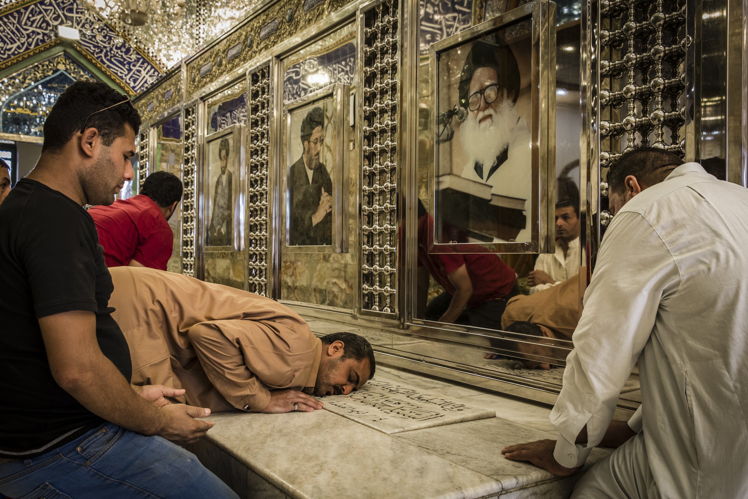  Shiite pilgrims visited the shrine of powerful Iraqi cleric Muqtada al-Sadr’s&nbsp;father and brothers who were assassinated by gunmen loyal to Saddam Hussein in the late 90’s.  