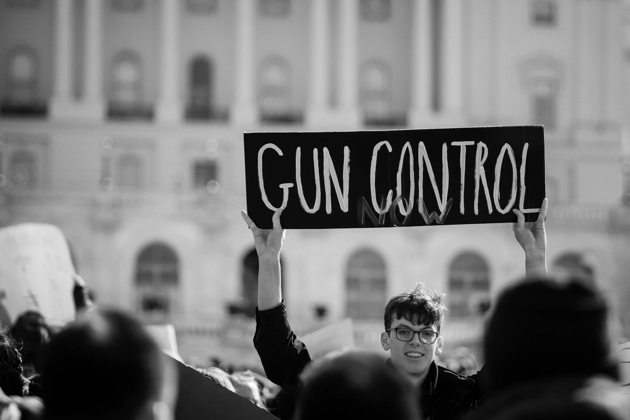 Gun Control Now, a student participating in National Walkout Day at the Capitol