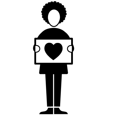 Woman with heart sign