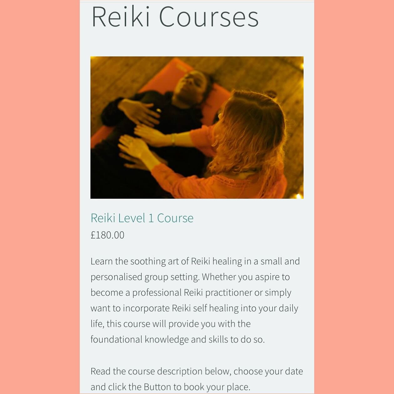 REIKI LEVEL 1 COURSES open for booking! 🙌 
&bull;
You can now learn the soothing art of Reiki healing in a small and personalised group setting. Whether you aspire to become a professional Reiki practitioner or simply want to incorporate Reiki self 