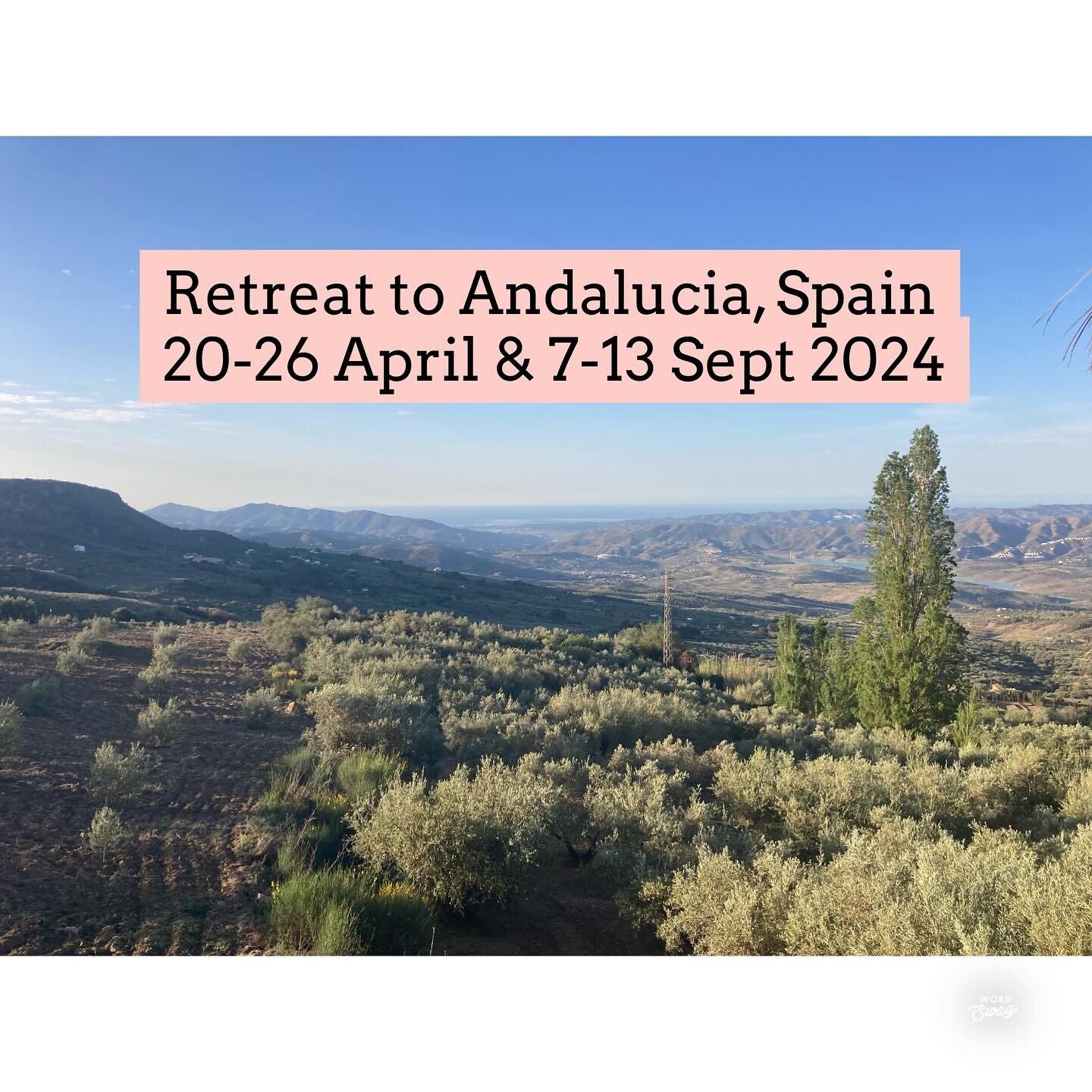 RETREAT TO ANDALUCIA, SPAIN
20-26 April &amp; 7-13 September 2024
&bull;
Looking for a holiday that will leave you feeling energised, invigorated, calm, grounded, inspired, connected, nurtured, liberated, present, and more alive? 
&bull;
Join me for 