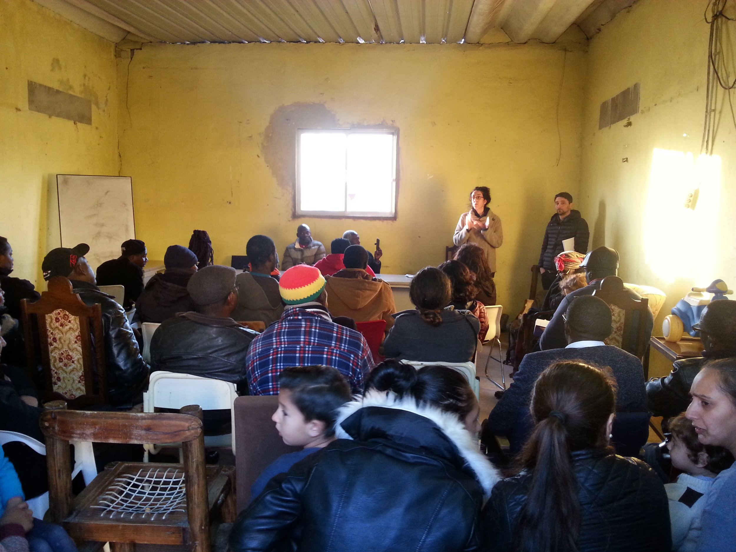 A meeting with residents and academics, December 2017.