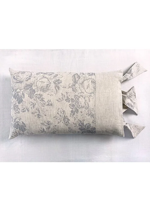Cushion in Cabbages and Roses in Paris Rose Blue
