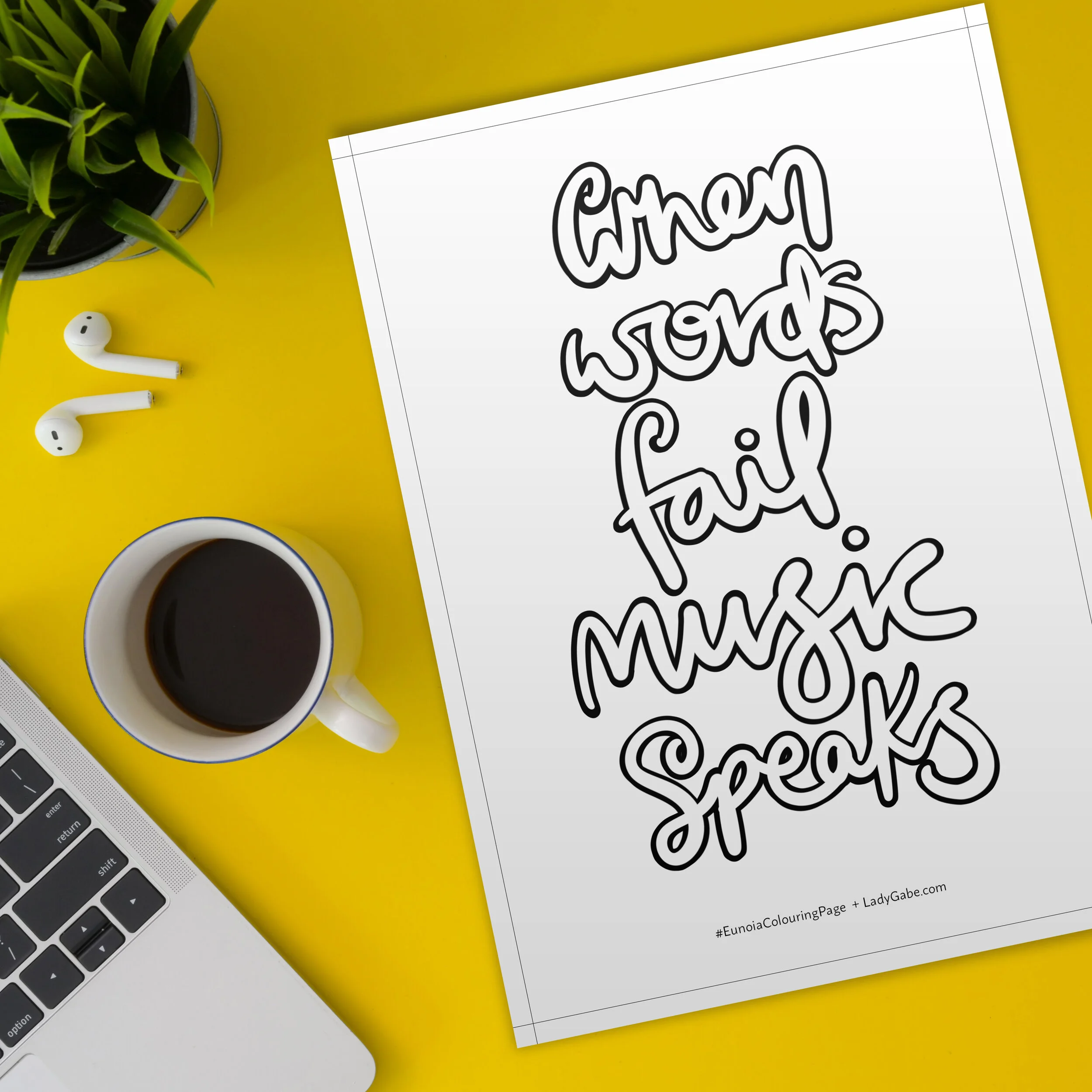 When Words Fail Colouring Page