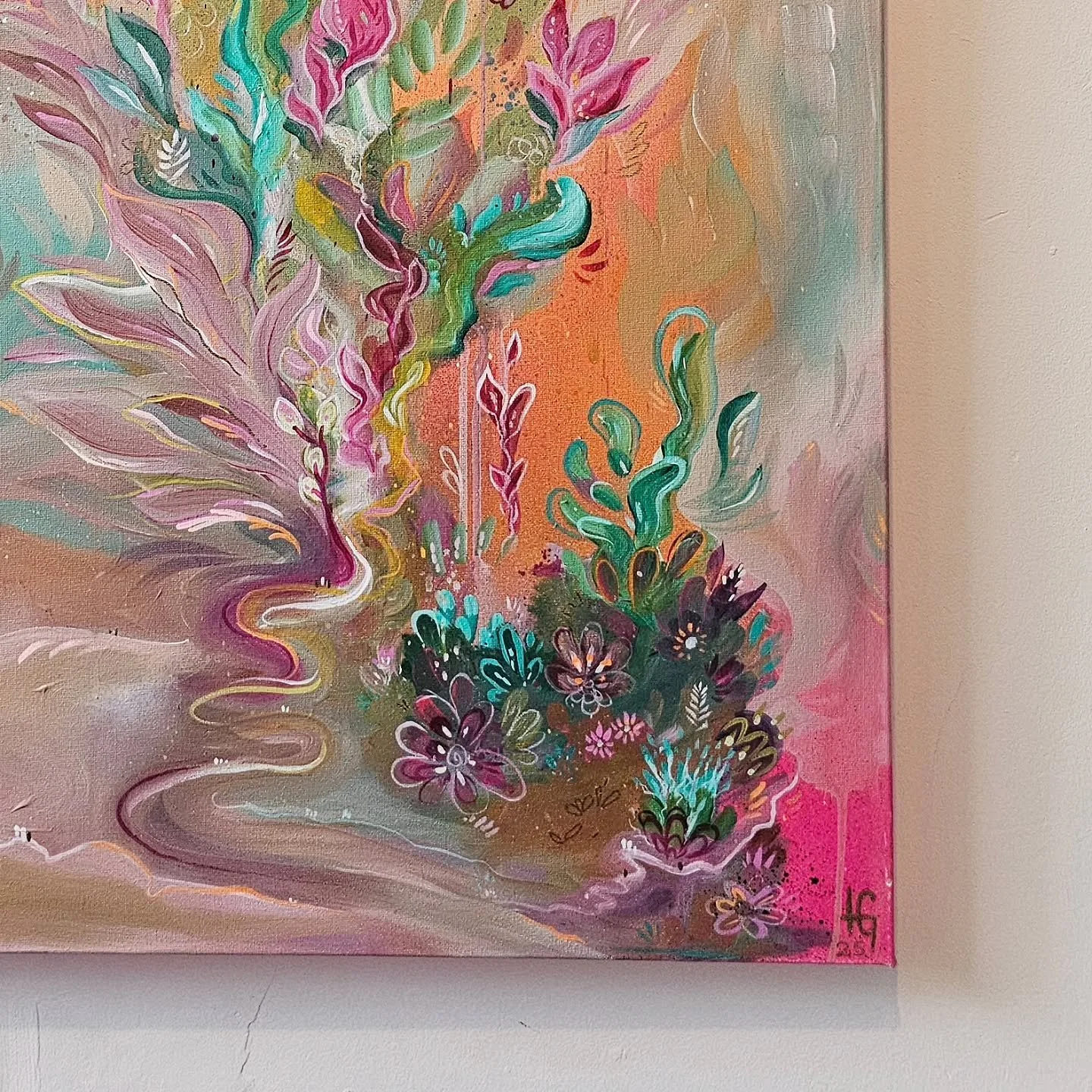 A hint of things to come...
.
Showing at @sixteengallery 26th Feb - 4th Mar 2026
.
.
.
#newcollection #otherworlds #dreamscapes #abstractart #postimpressionism #intuitivepainting #visualart #artcollection #pinkaesthetic #ladygabe #exhibition #newarti