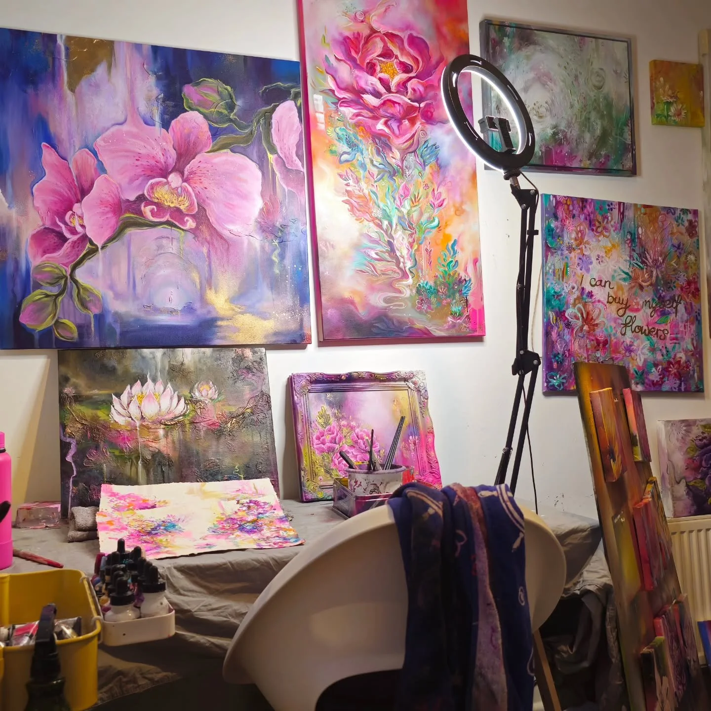 I just took a step back to look at what I have created. This ALL came from my mind. Isn't that wild?? This body of work means so much to me and I am beyond excited to share it with the world.
.
Seeing art in person is always the best way to find conn