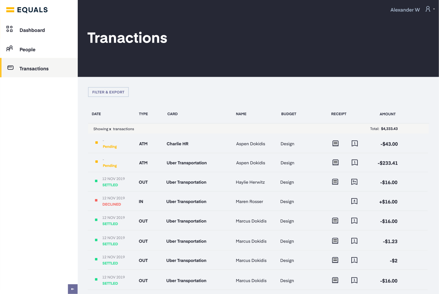 UI mockup - business expenses proposition