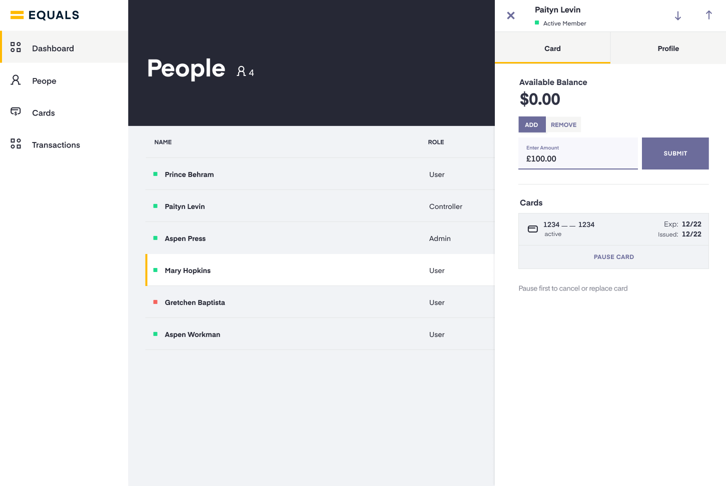 UI mockup - business expenses proposition