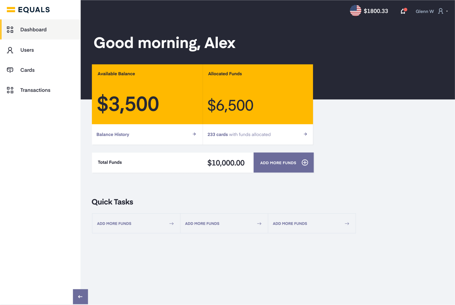 Business Expenses dashboard