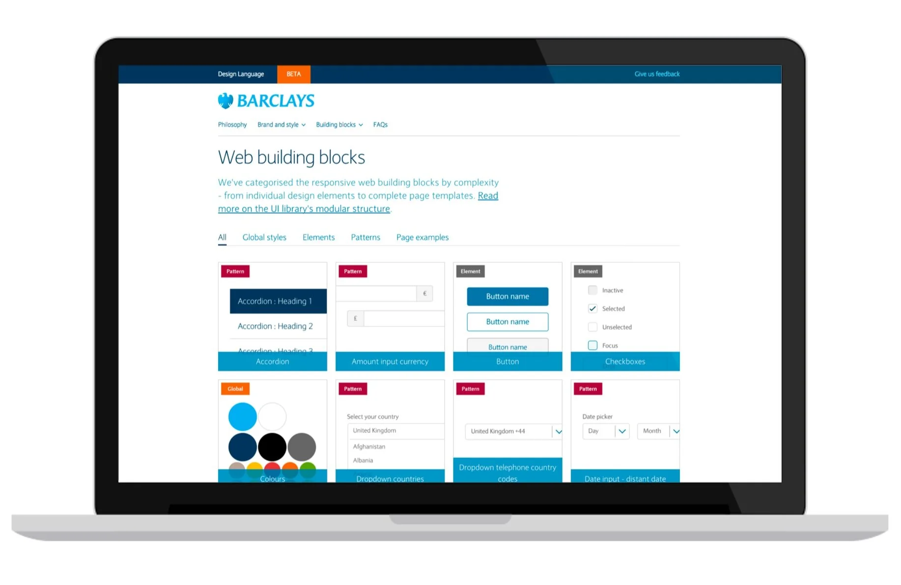 Web components overview page