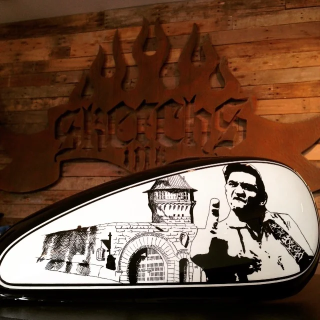 Yamaha XS650 Fuel Tank: Johnny Cash Theme