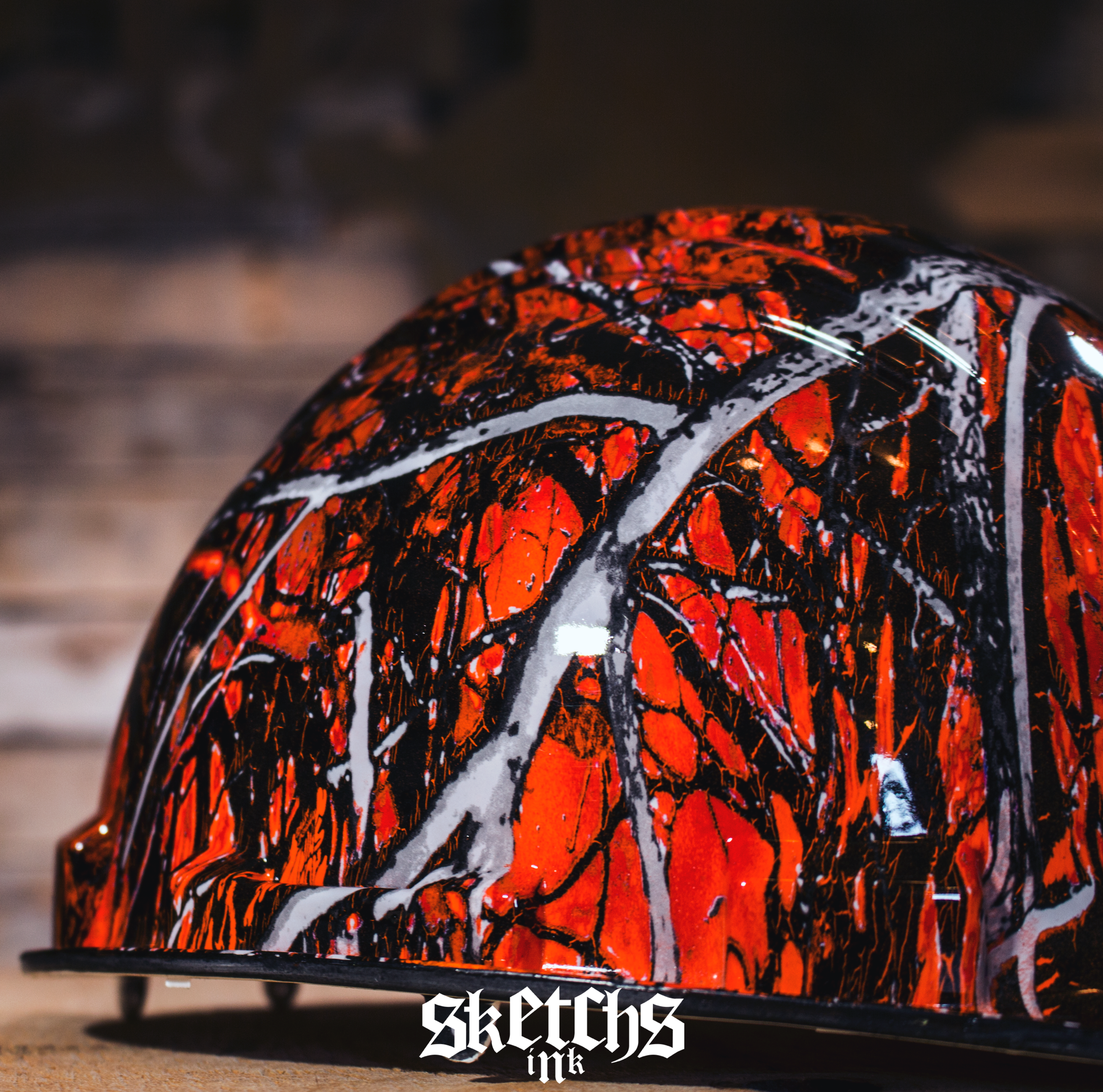 Hard Hat: Hydrographic Orange Camouflage