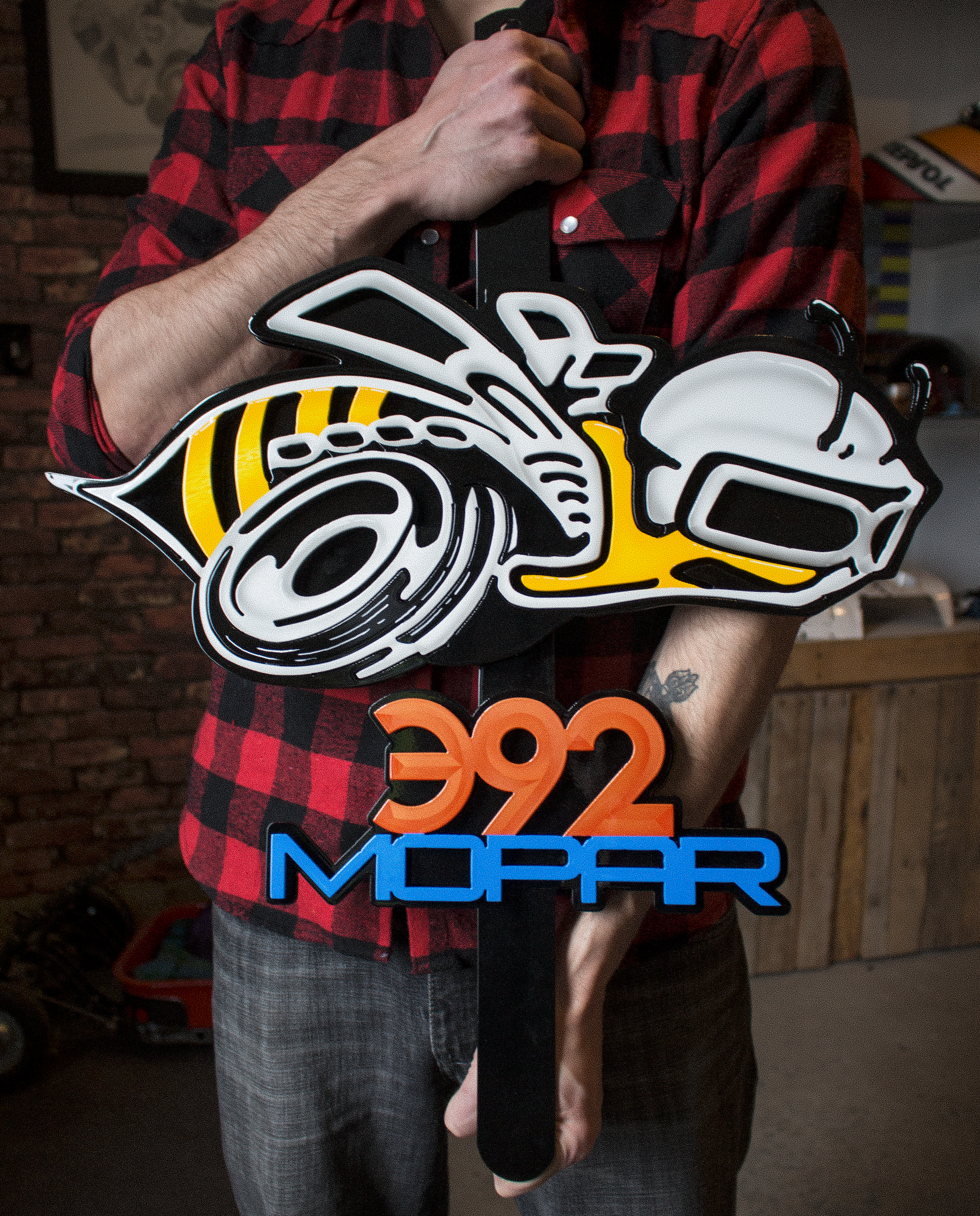 Mopar Hood Prop: Custom-Painted CNC 392 Mopar Hood Prop 