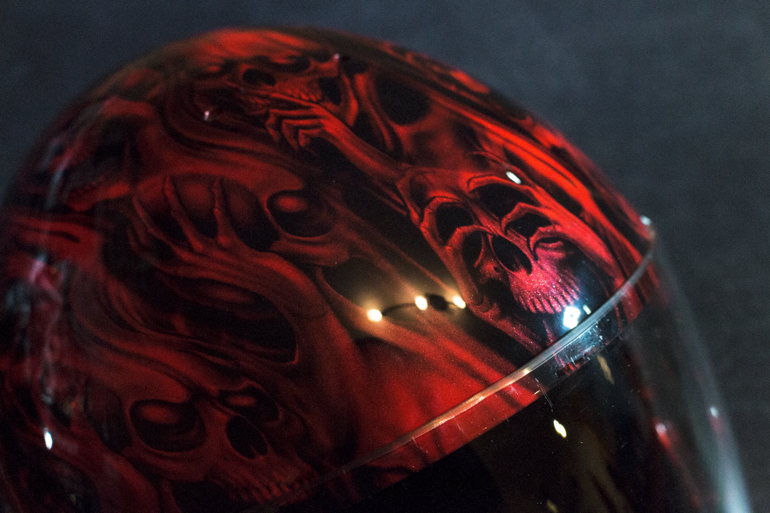 Cookie G3 Skydive Helmet: Hydrographic Skull &amp; Flames