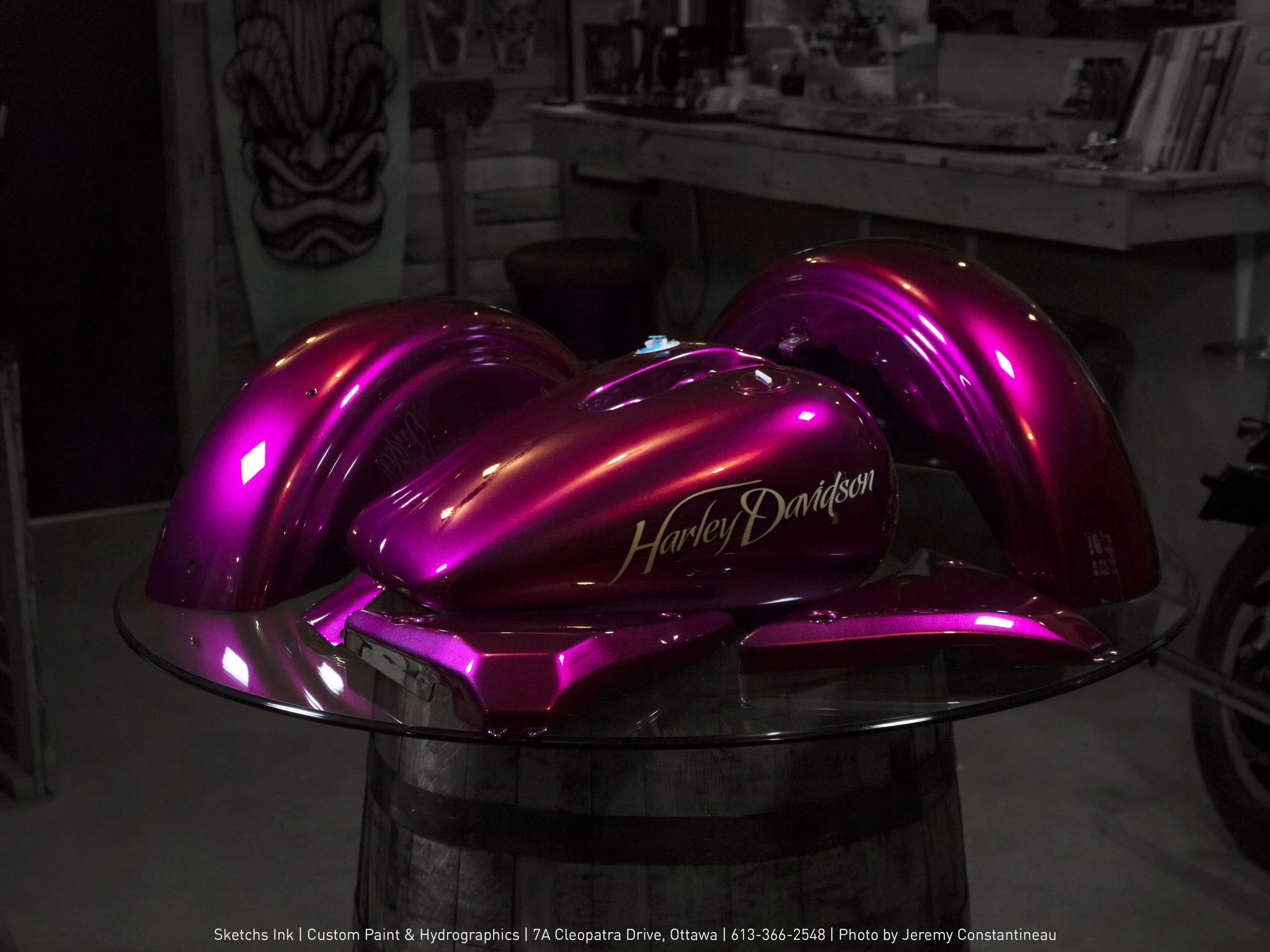 Harley-Davidson Dyna: Amazing Metallic Pearl Pink Tri-Coat