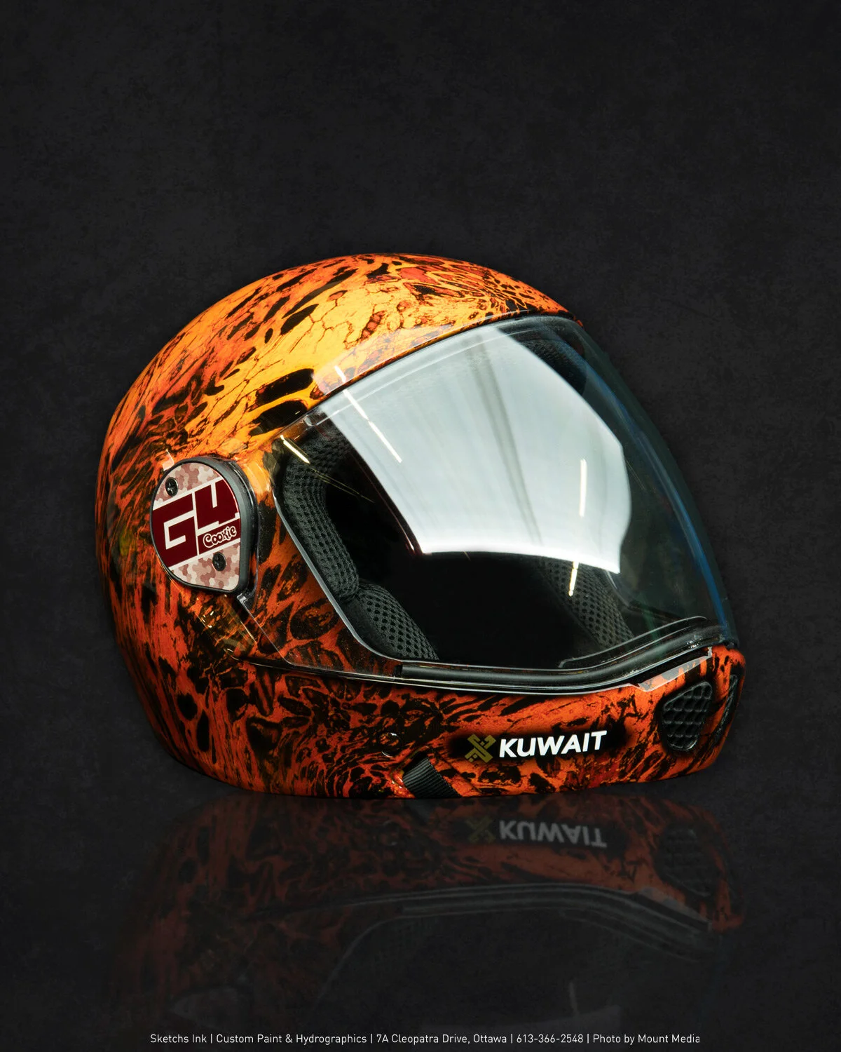 Cookie G4 Skydive Helmet: Hydrographics &amp; X Kuwait Decals