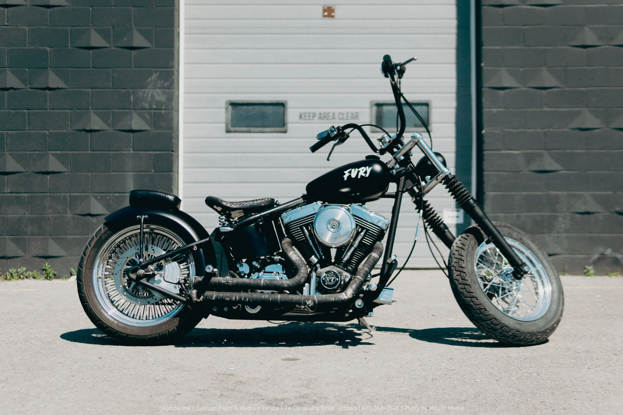 Harley Davidson Bobber: Hand Painted Fury Logo