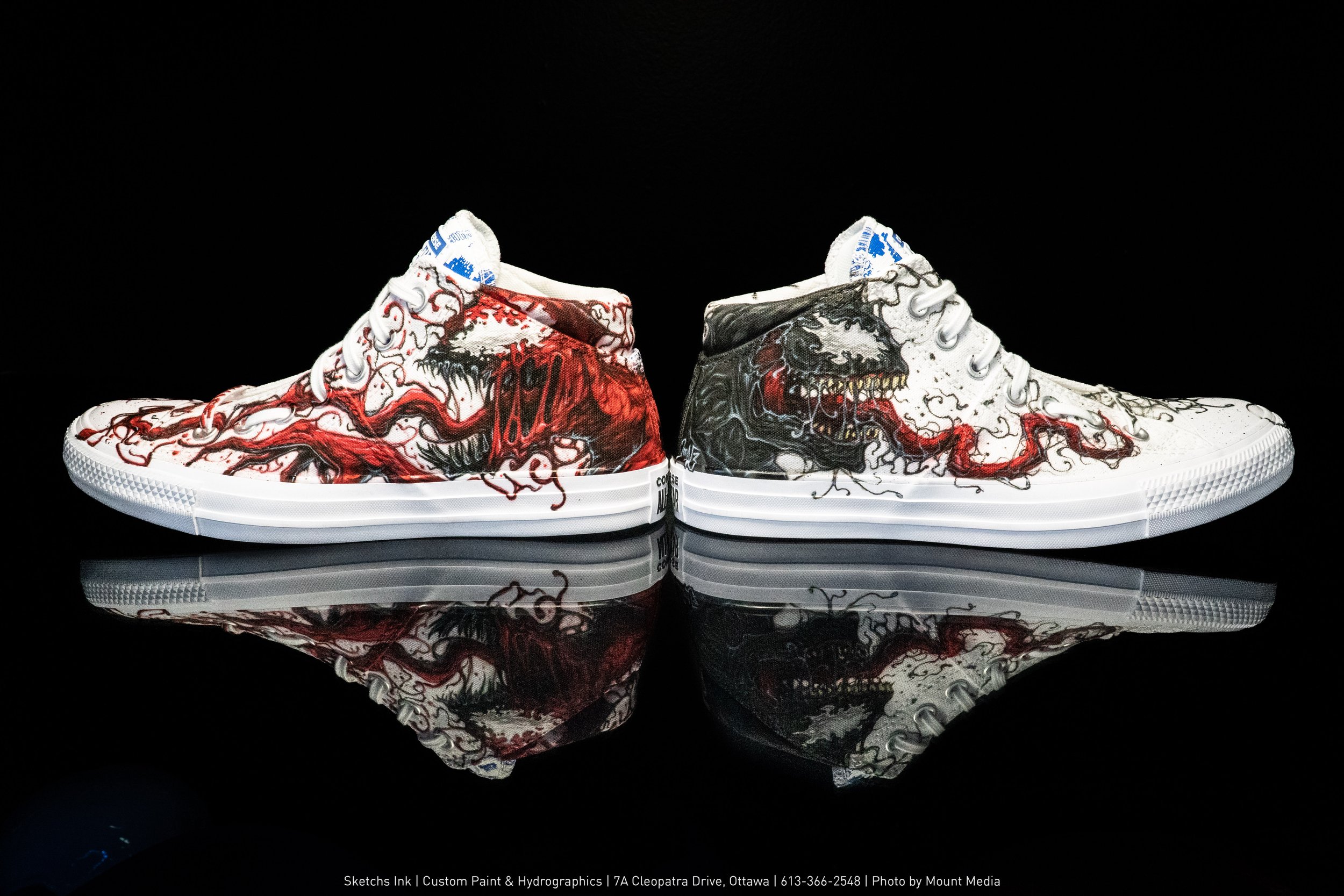 Custom Venom-themed Converse Chuck Taylors