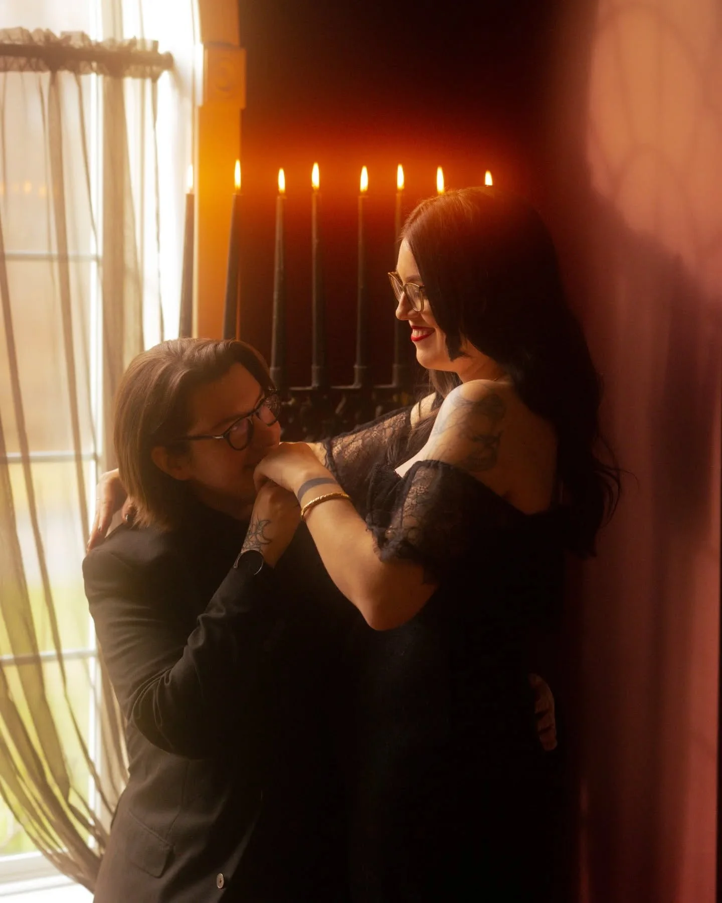 Loved this engagement shoot with Anna and Sharon in their gorgeous gothic romantic home