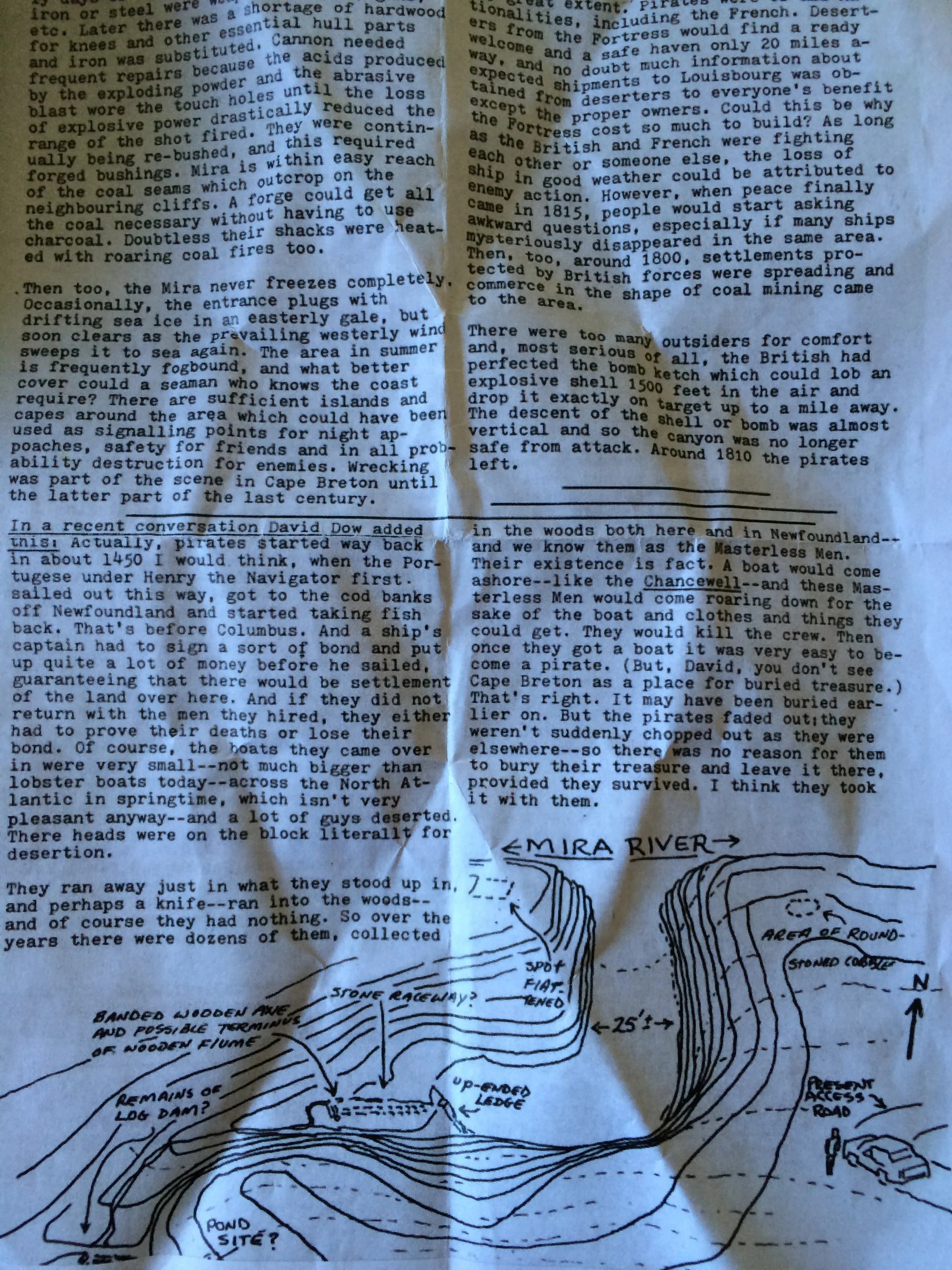 A print of the 1970s magazine article. The ‘present access road’ is definitely NOT present.