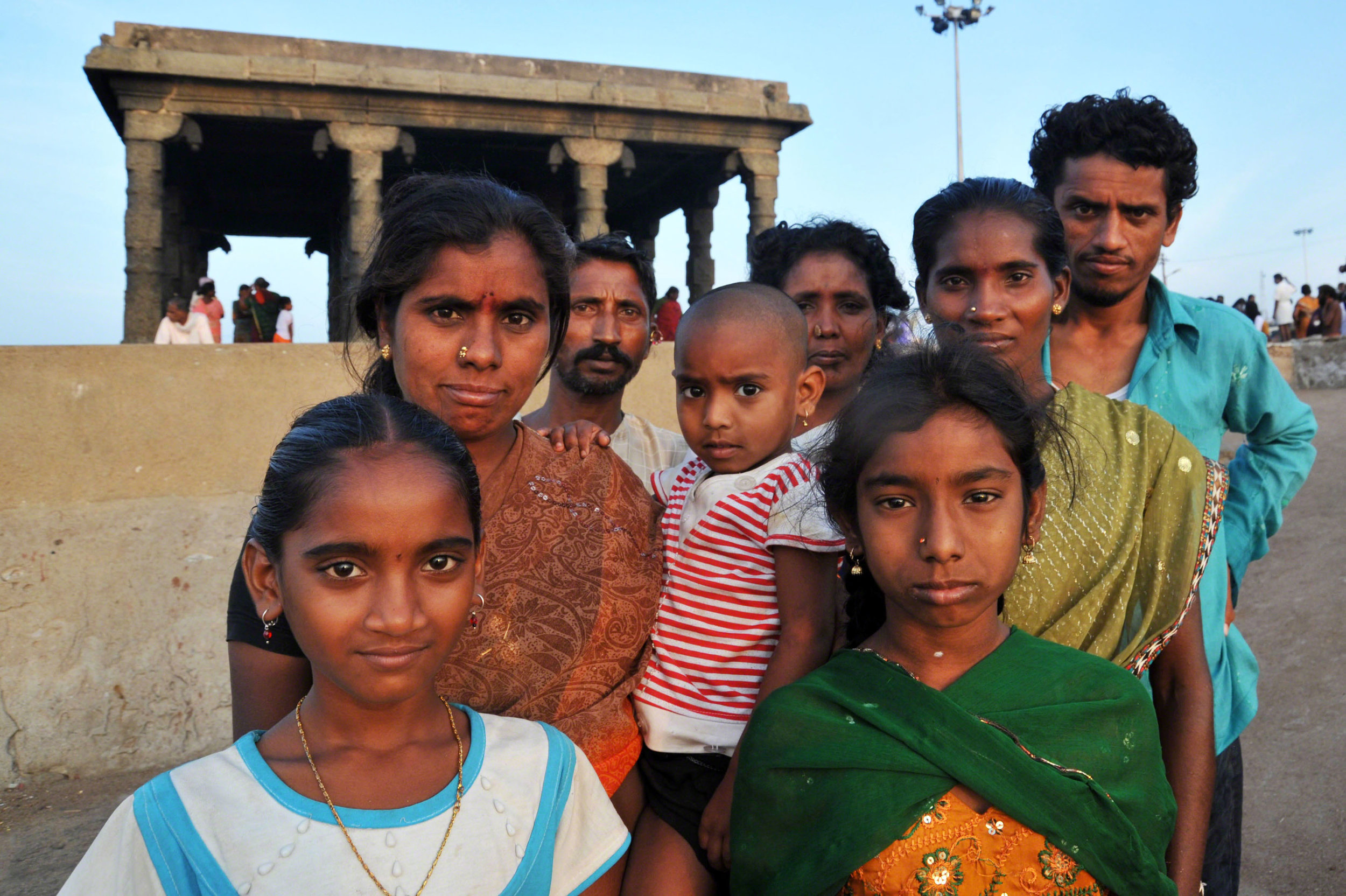 Family at Sunrise, Trivandrum, India