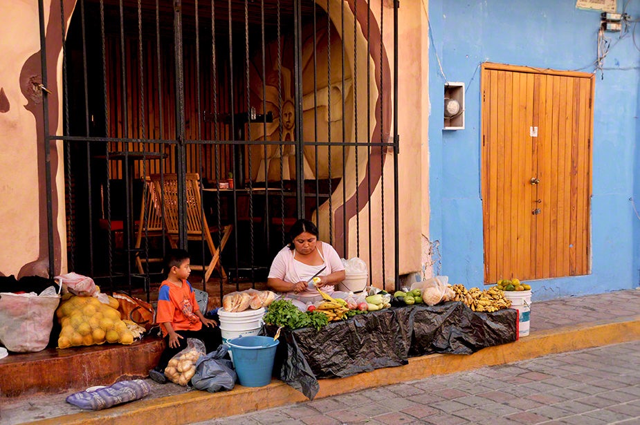 Fruit Seller and Child, Isla Mujeres, Mexico